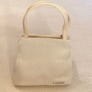 Nine West Small Convertible Ivory Woven Knit Handbag